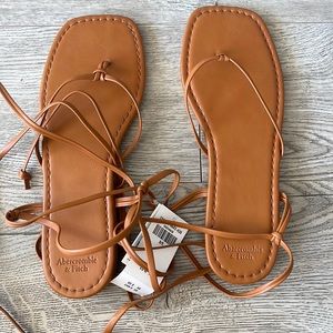 Abercrombie & Fitch brown sandals with tags. Size 8/9